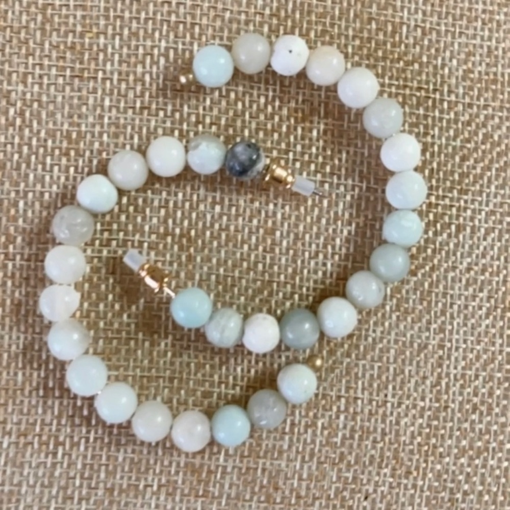 Stone Beaded Fashion Hoop Earrings